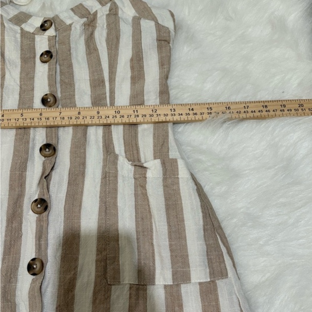 Lulus Striped Linen Blend Mini Dress XS Button Front Summer Beach - Picture 5 of 8